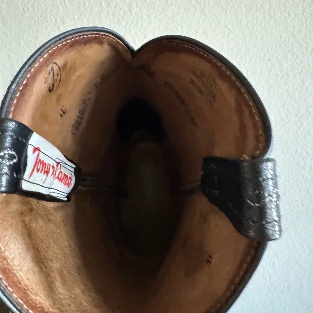 Tony Lama black teju lizard  Cowboy Boots - Picture 3 of 4